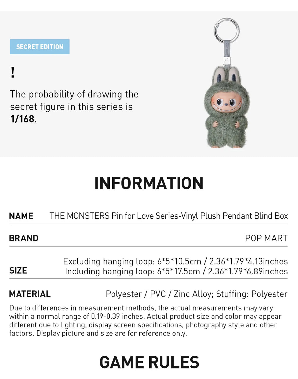 LABUBU - Pin For Love Series - Secret ! Characters